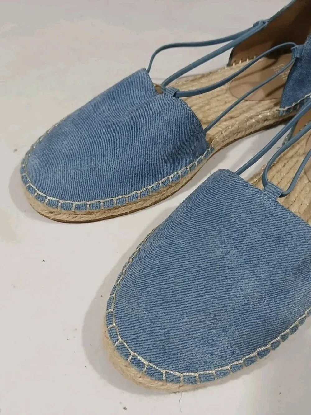 Eileen Fisher Lee Denim Blue Espadrille Sandals